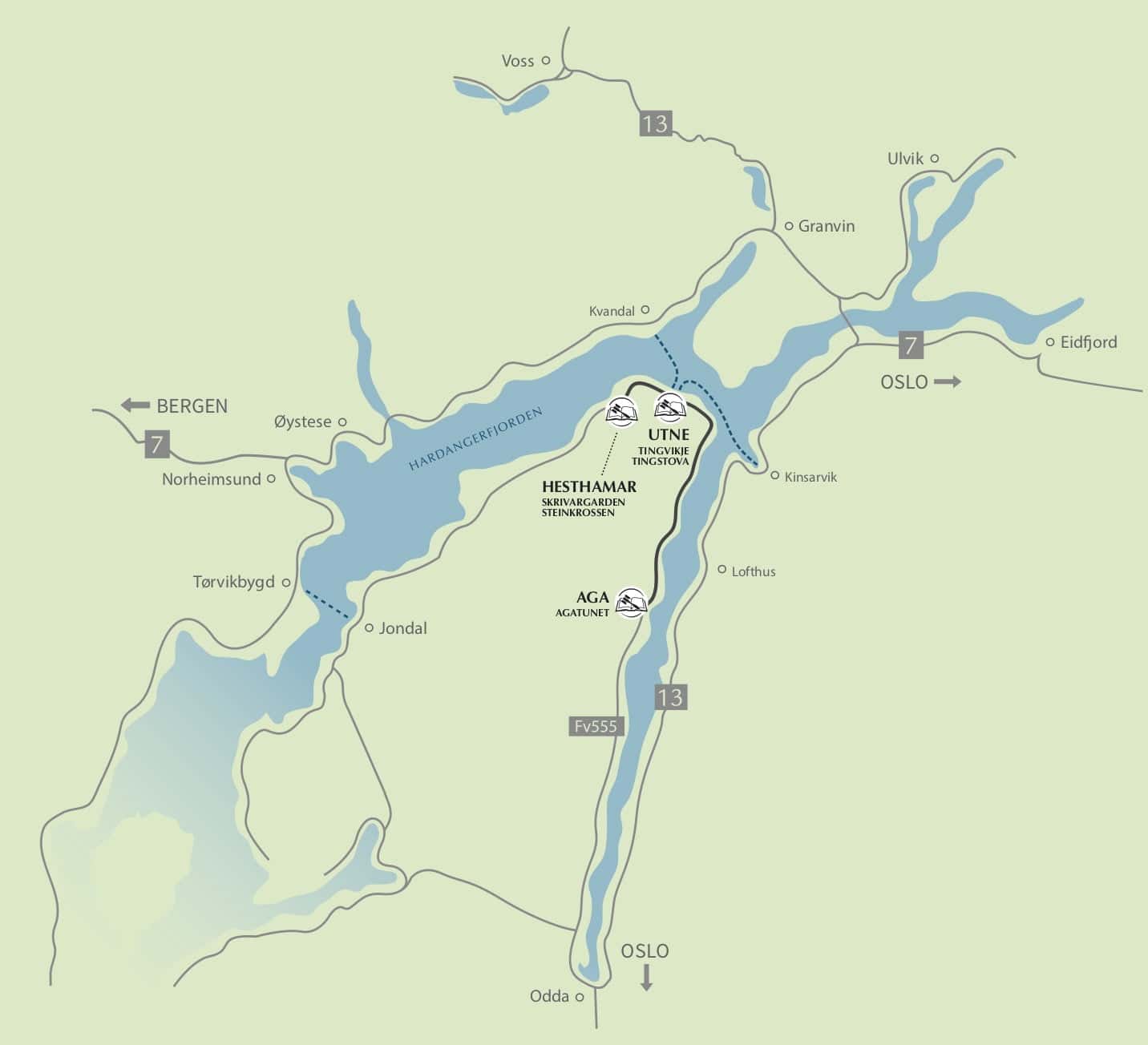 Kart til Rettsløypa Kart over kor du finn Rettsløypa